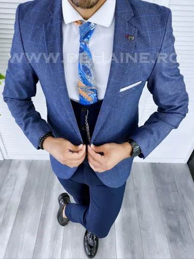 Sacou barbati in carouri slim fit B5596 P20-5.1